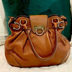 Authentic Salvatore Ferragamo leather handbag